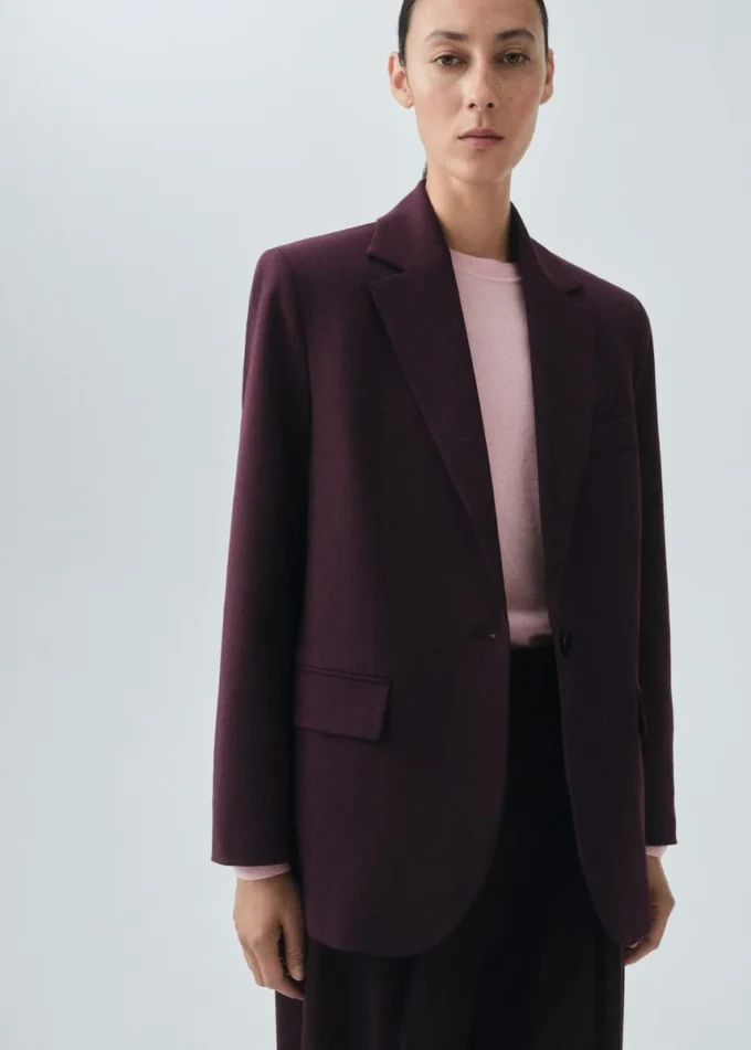 Blazer de costume en laine mélangée