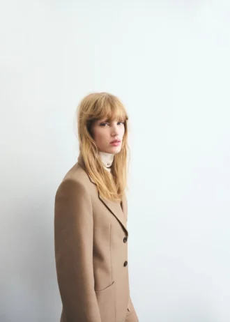 Blazer de costume en laine mélangée avec poches