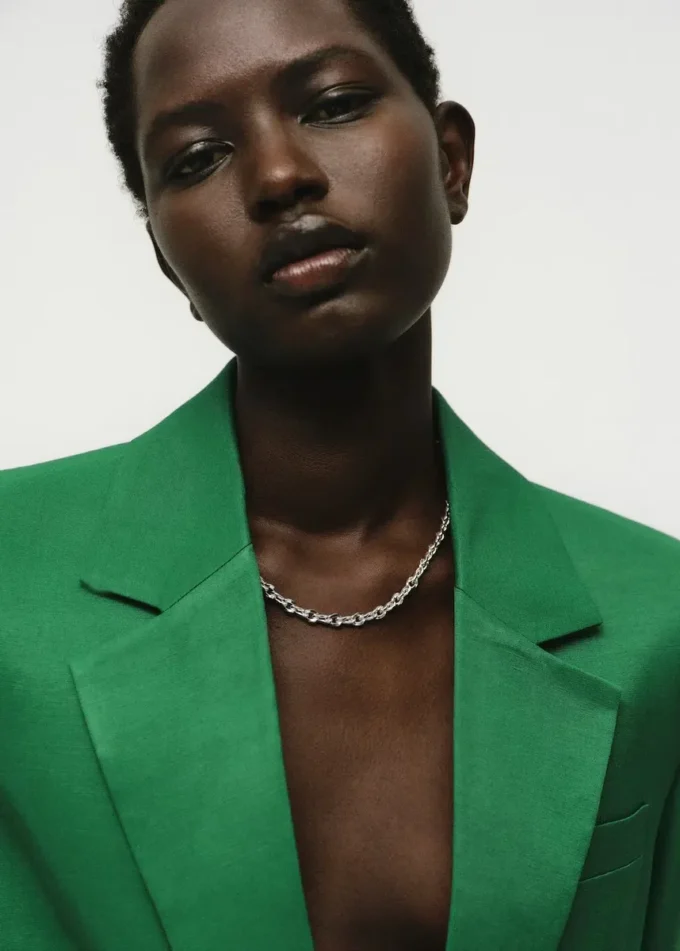 Blazer de costume en lin mélangé