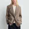 Blazer droit avec poches à rabat