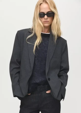 Blazer droit avec poches à rabat
