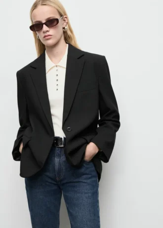 Blazer droit avec poches à rabat