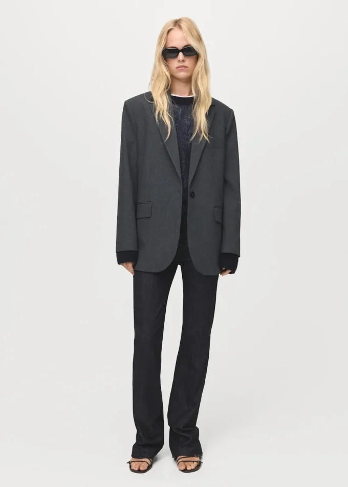 Blazer droit avec poches à rabat