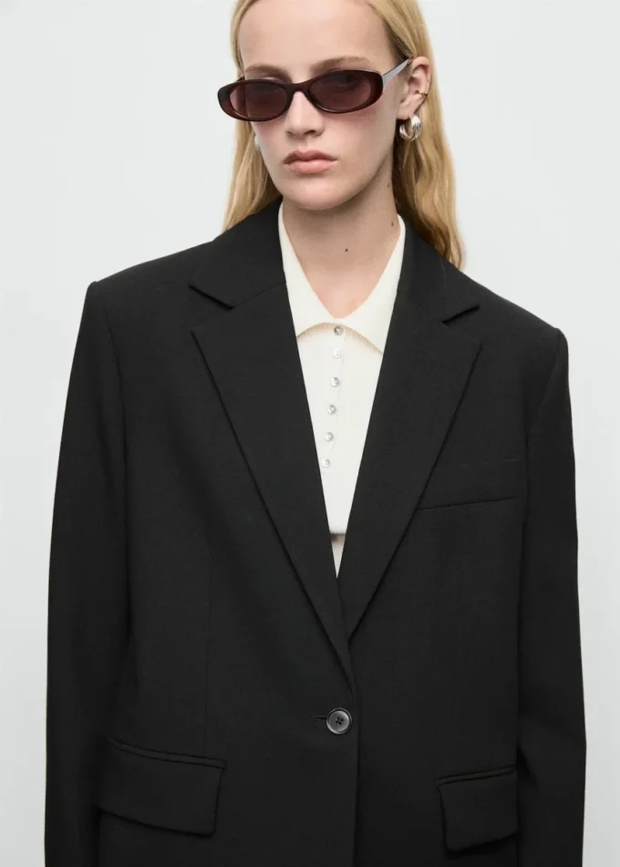 Blazer droit avec poches à rabat
