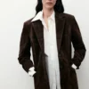 Blazer droit en daim