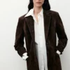 Blazer droit en daim