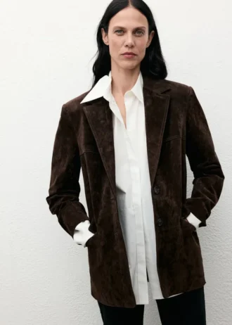 Blazer droit en daim