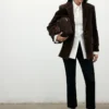 Blazer droit en daim