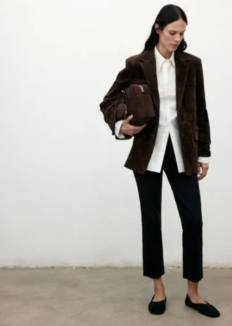 Blazer droit en daim