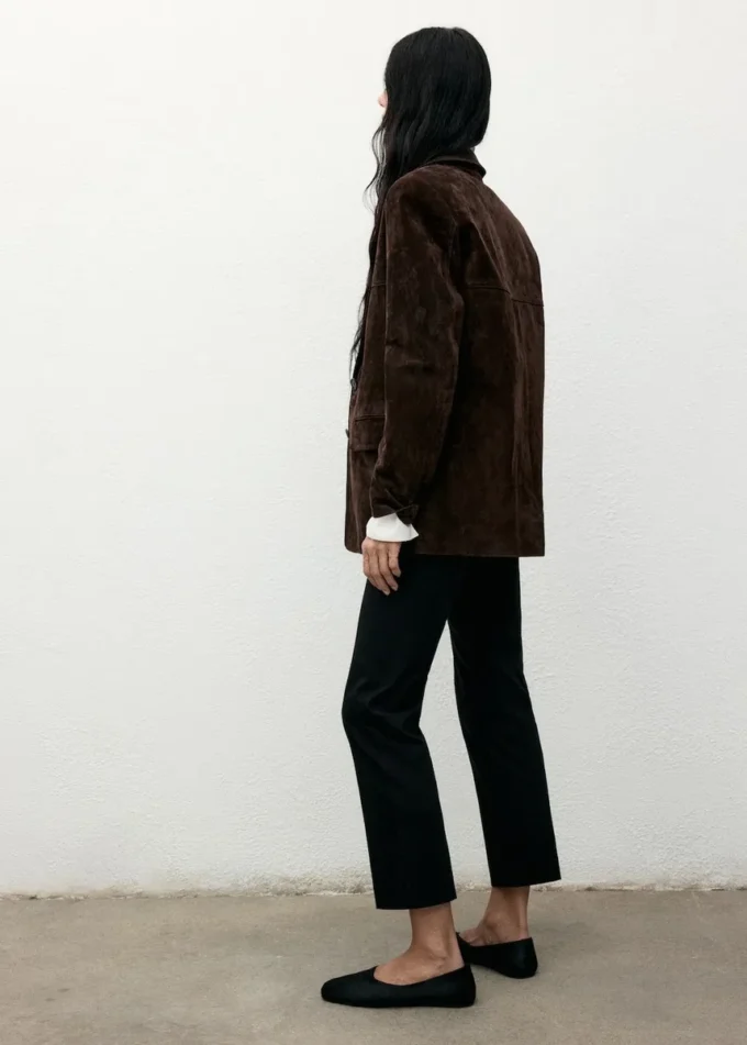 Blazer droit en daim