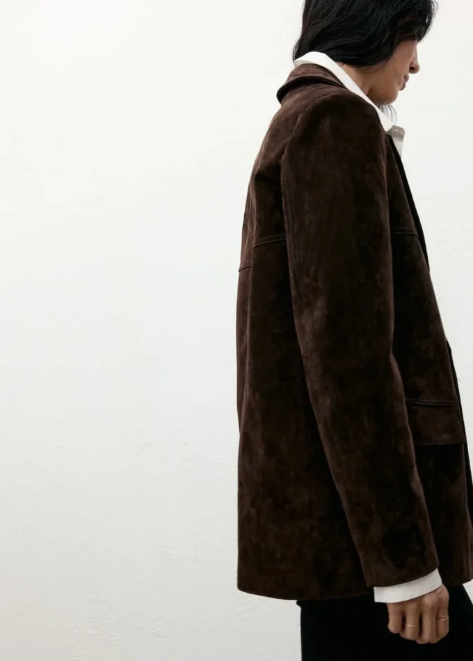 Blazer droit en daim