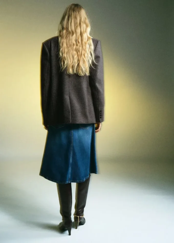 Blazer en laine à carreaux
