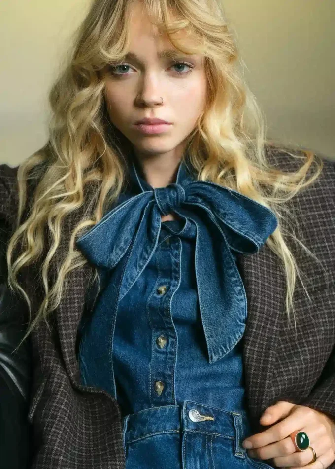 Blazer en laine à carreaux