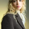 Blazer en laine à micro-motif pied-de-poule