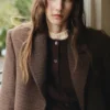 Blazer en laine à micro-motif pied-de-poule