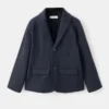 Blazer en piqué de coton mélangé