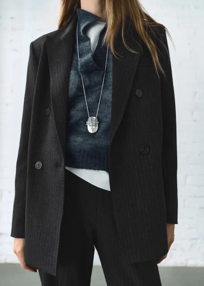 Blazer à fines rayures
