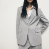 Blazer à fines rayures