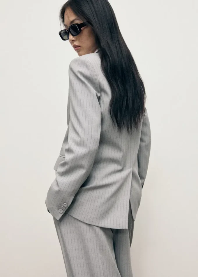 Blazer à fines rayures