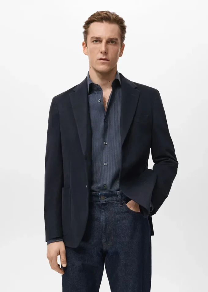 Blazer slim en coton