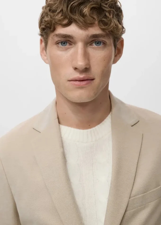 Blazer slim en coton Verner
