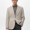 Blazer slim en laine chinée