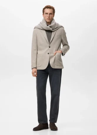 Blazer slim en laine chinée