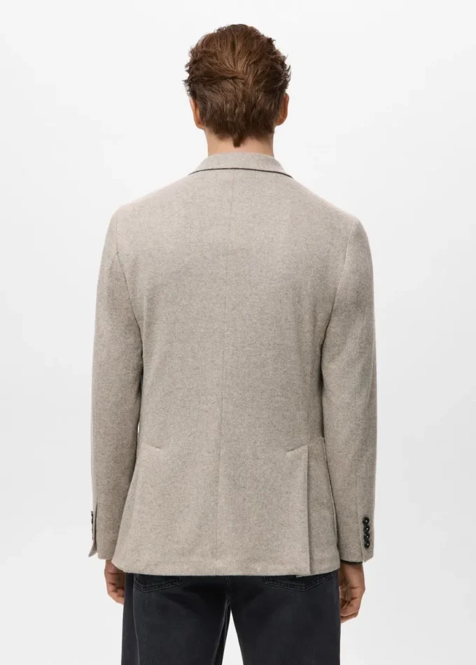 Blazer slim en laine chinée