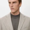 Blazer slim en laine chinée