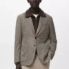 Blazer slim en laine mélangée