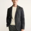 Blazer slim en laine mélangée