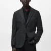 Blazer slim en laine mélangée