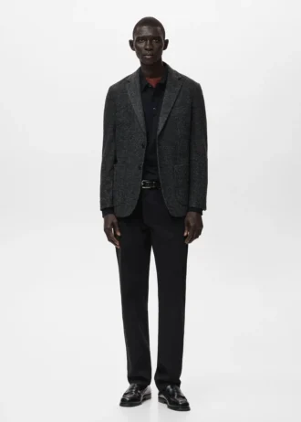 Blazer slim en laine mélangée