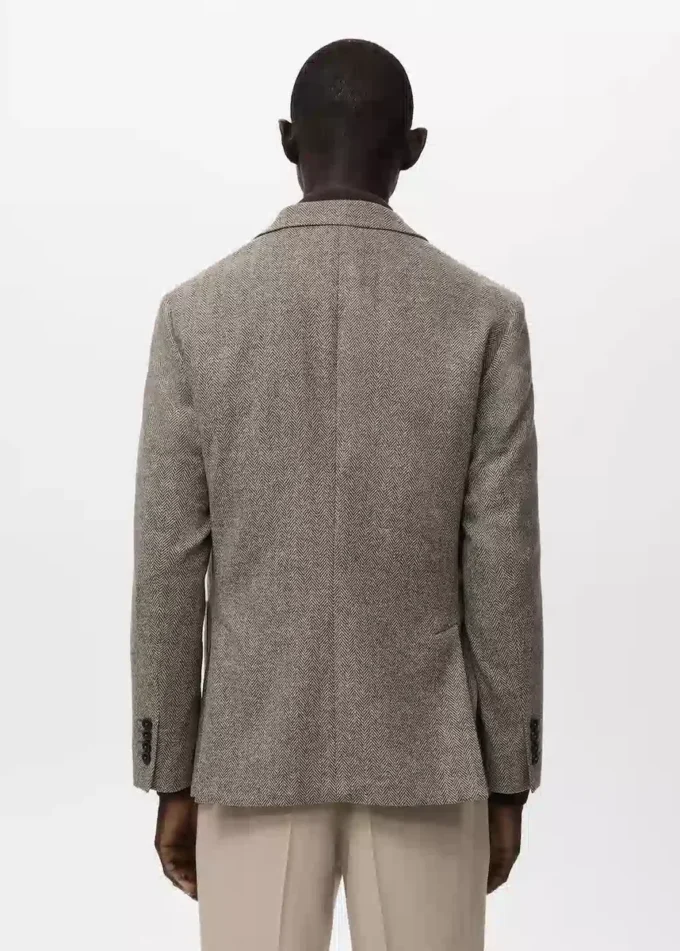 Blazer slim en laine mélangée