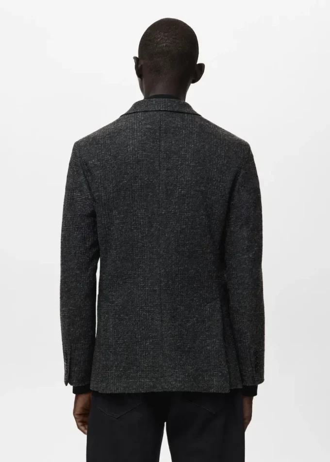Blazer slim en laine mélangée