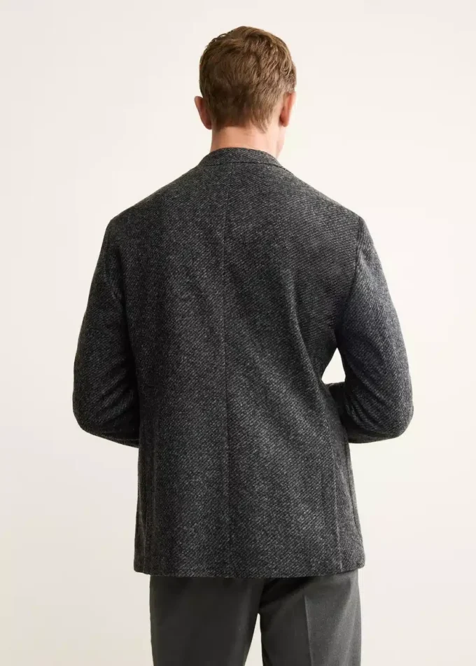 Blazer slim en laine mélangée