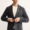 Blazer slim en laine mélangée
