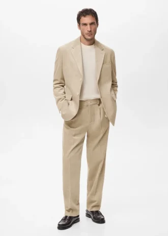 Blazer slim en velours côtelé