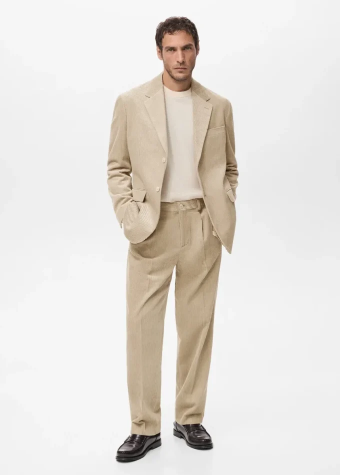 Blazer slim en velours côtelé