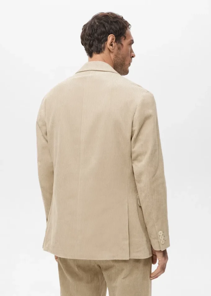 Blazer slim en velours côtelé