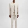 Blazer slim fit en mélange lin-lyocell