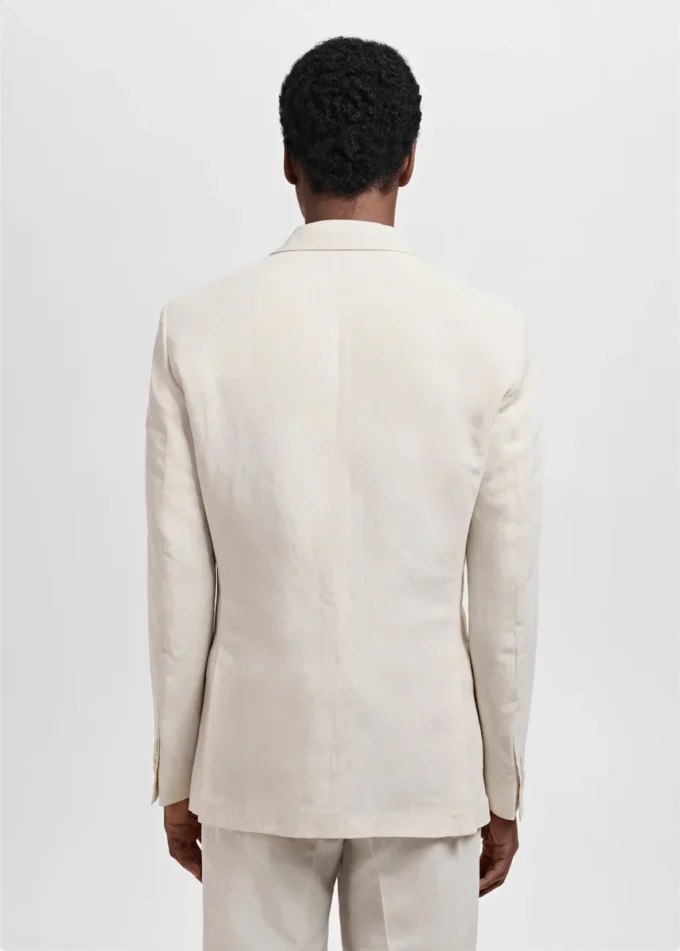 Blazer slim fit en mélange lin-lyocell