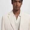 Blazer slim fit en mélange lin-lyocell