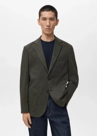 Blazer slim fit à microstructure