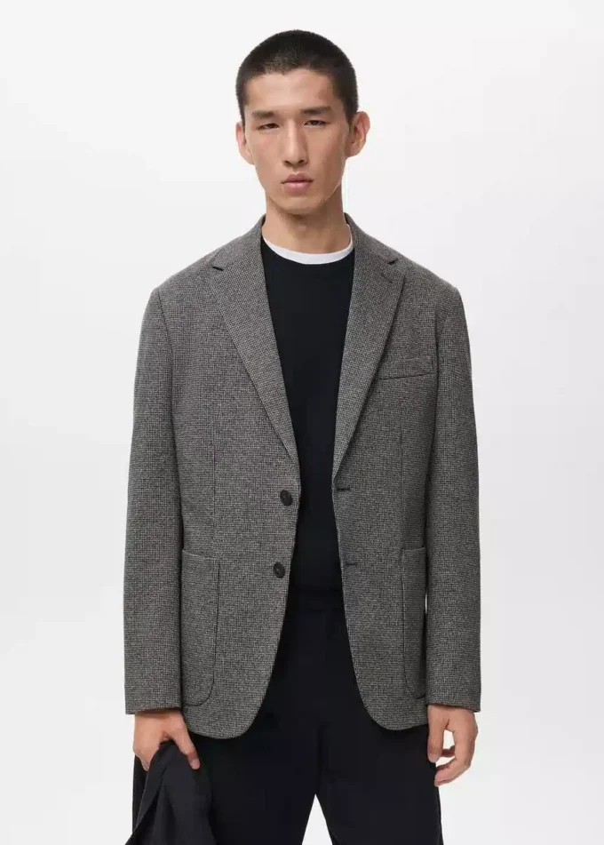 Blazer slim fit à microstructure