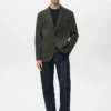 Blazer slim fit à microstructure
