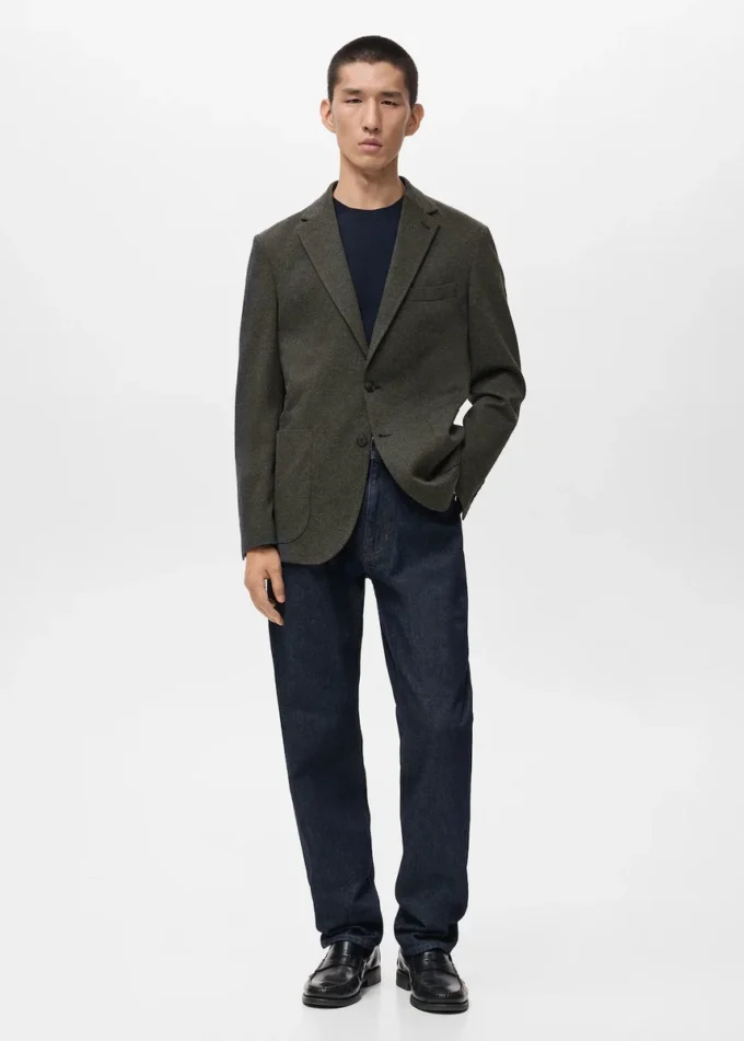 Blazer slim fit à microstructure