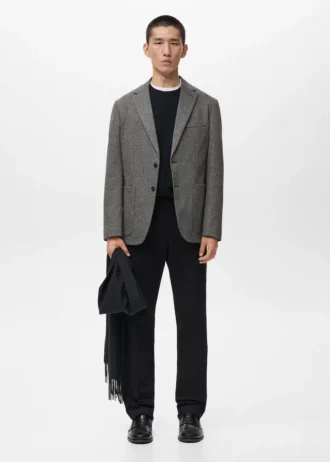 Blazer slim fit à microstructure