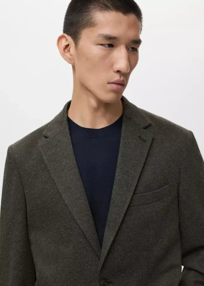 Blazer slim fit à microstructure