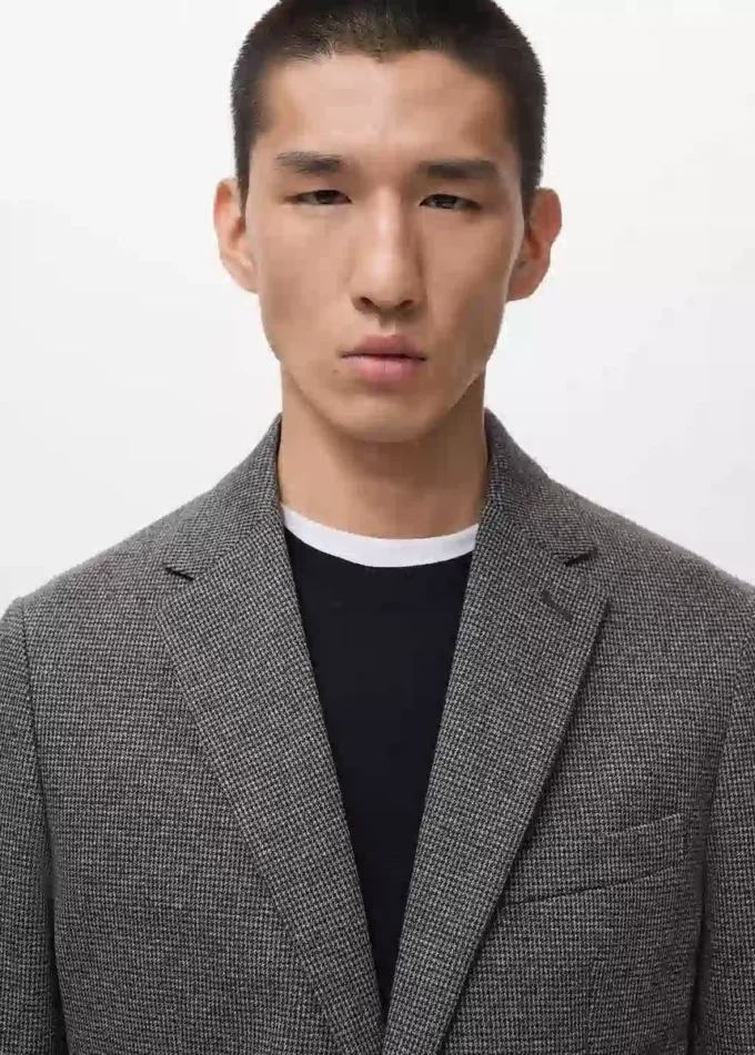 Blazer slim fit à microstructure